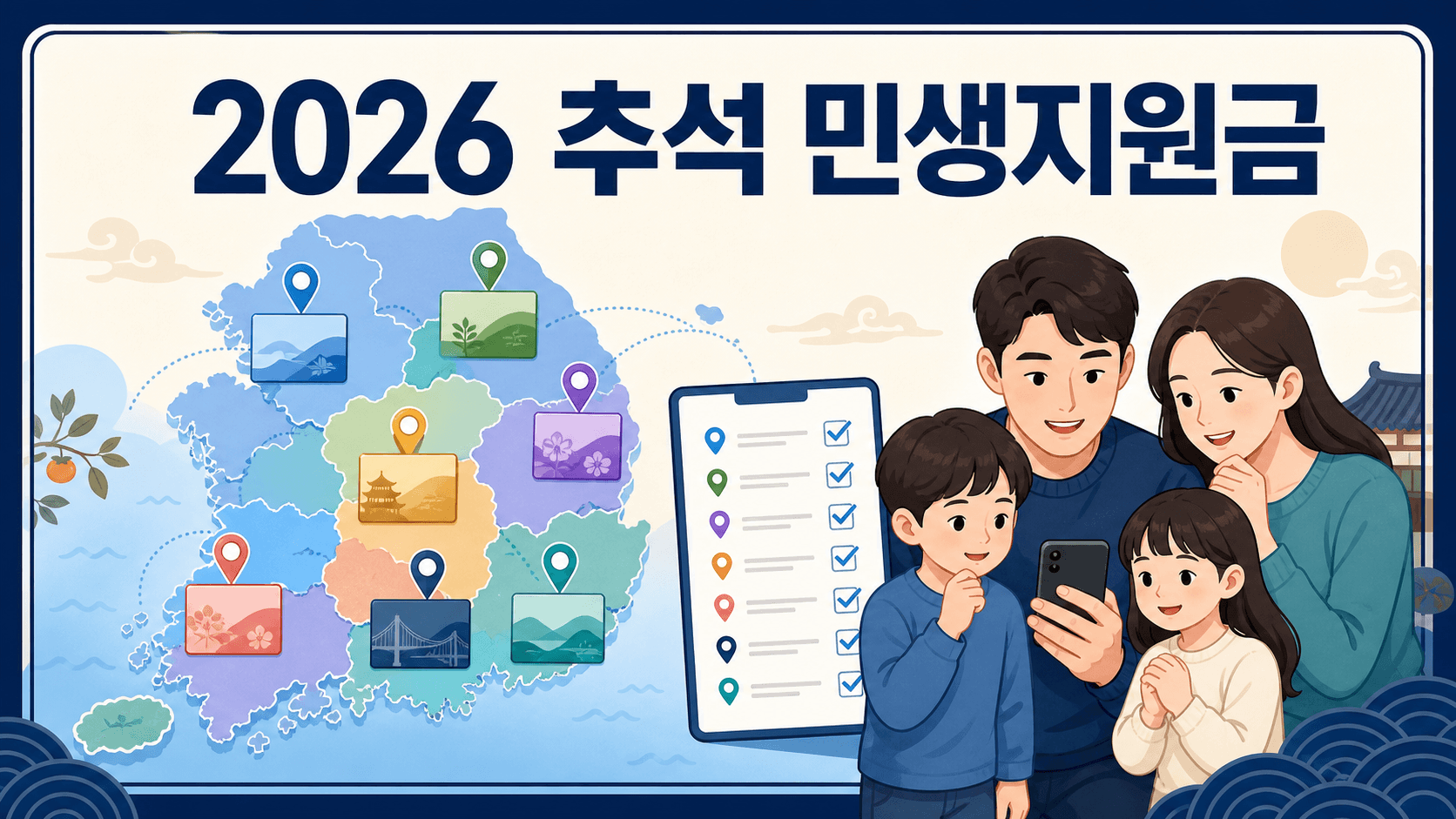 2026 추석 민생지원금이 지역별로 다르다는 사실과 지원대상 금액 신청방법을 확인하는 가족