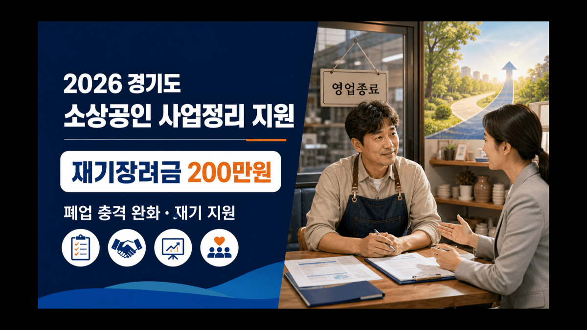 2026년 경기도 소상공인 사업정리 지원과 재기장려금 200만 원 안내
