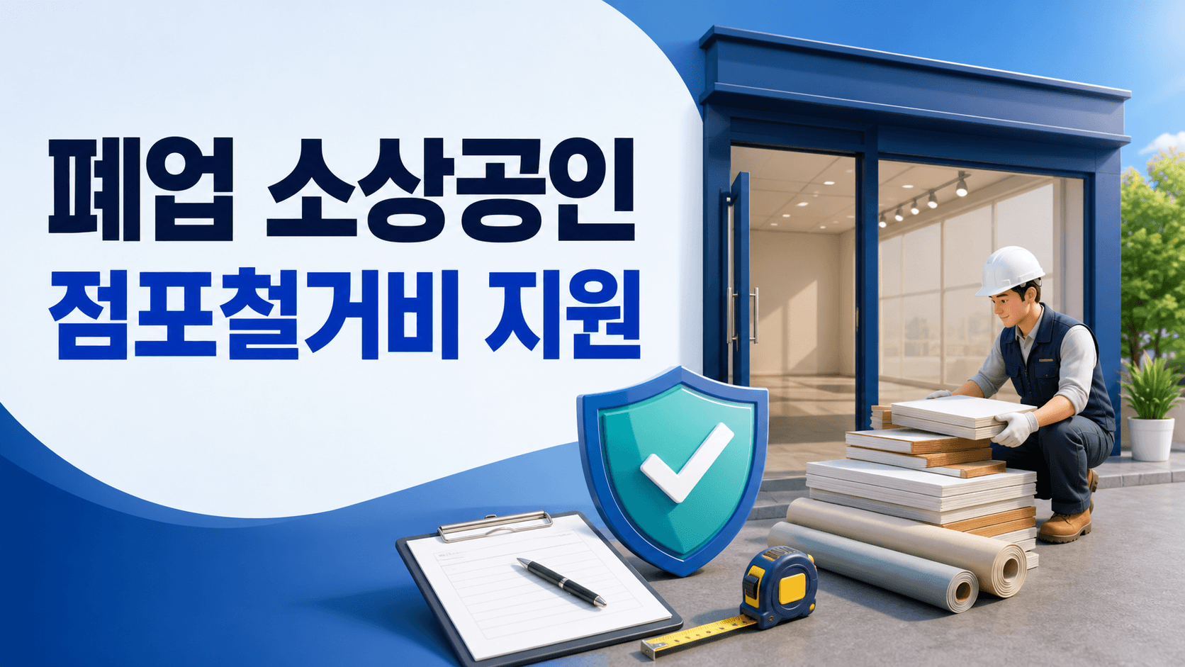 폐업 소상공인이 점포철거비 지원 신청방법과 지원한도 및 조건을 확인하는 모습