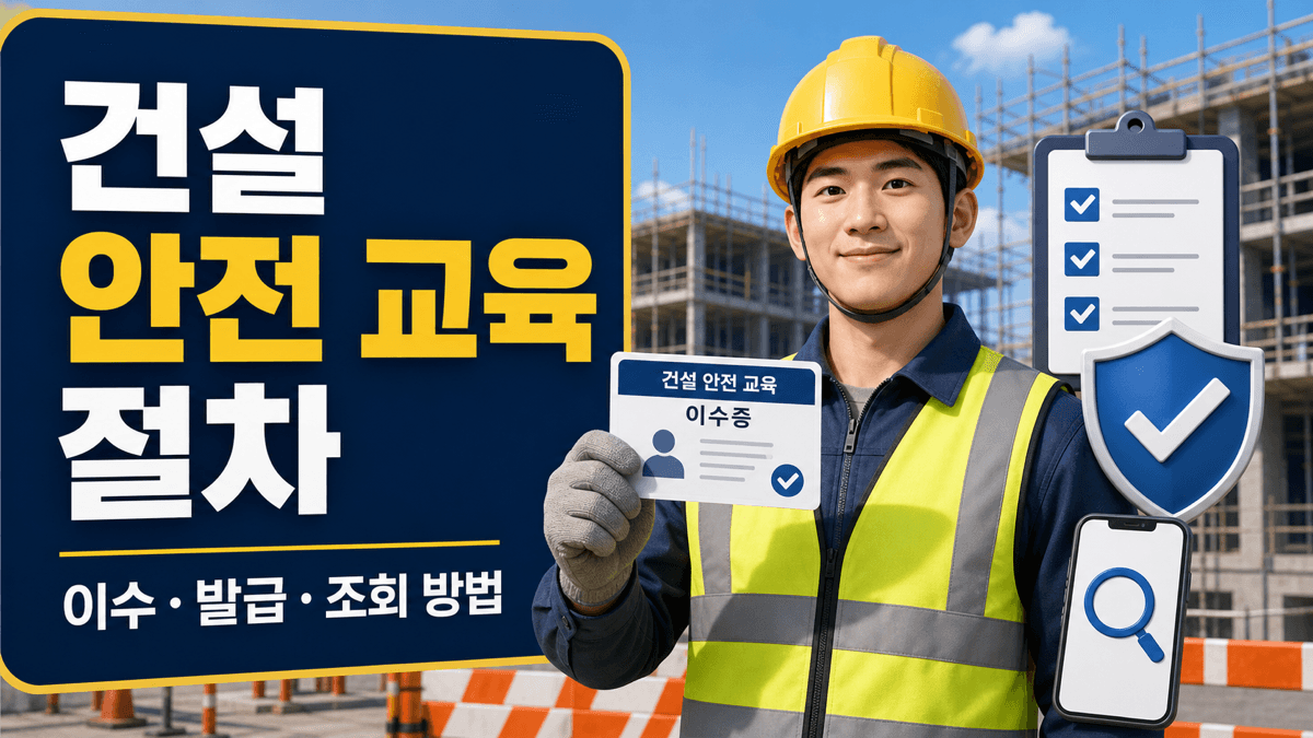건설업 기초안전보건교육 절차와 이수증 발급 및 조회 방법 안내