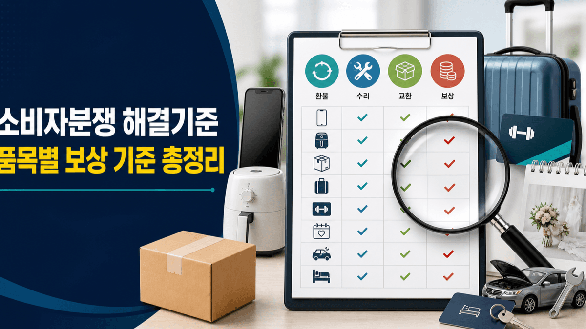 전자제품 택배 여행 헬스장 예식 등 소비자분쟁해결기준의 품목별 보상 기준