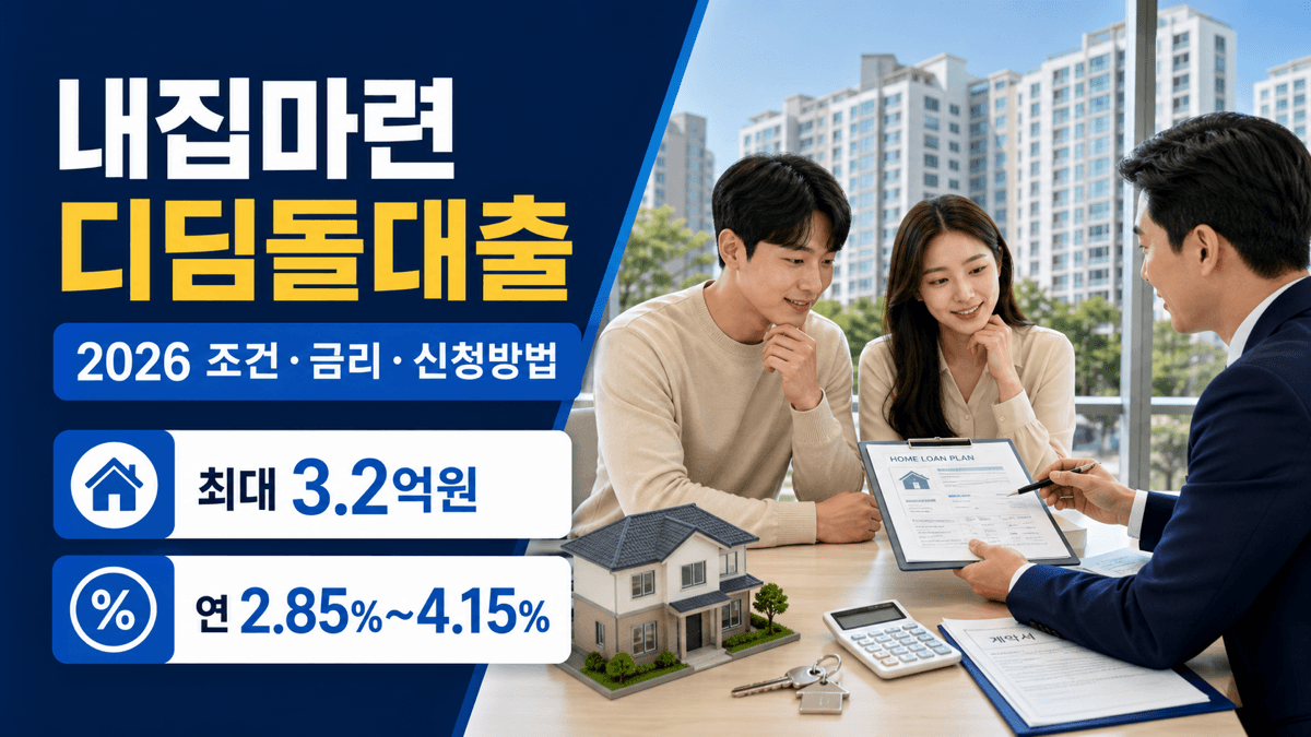 내집마련 디딤돌대출 2026 조건 금리 신청방법 최대 3억2천만원 연 2.85퍼센트부터 4.15퍼센트 안내