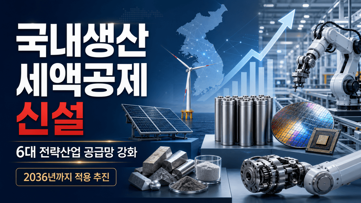 국내생산세액공제 대상인 태양광 풍력 이차전지 반도체 핵심소재 AI 로봇부품 국내 생산기지