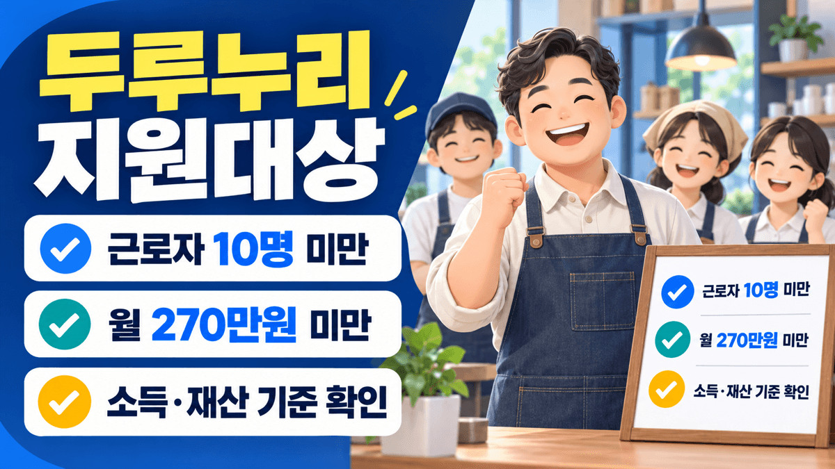 두루누리 사회보험료 지원대상 근로자 10명 미만 월평균보수 270만 원 미만 소득 재산 기준