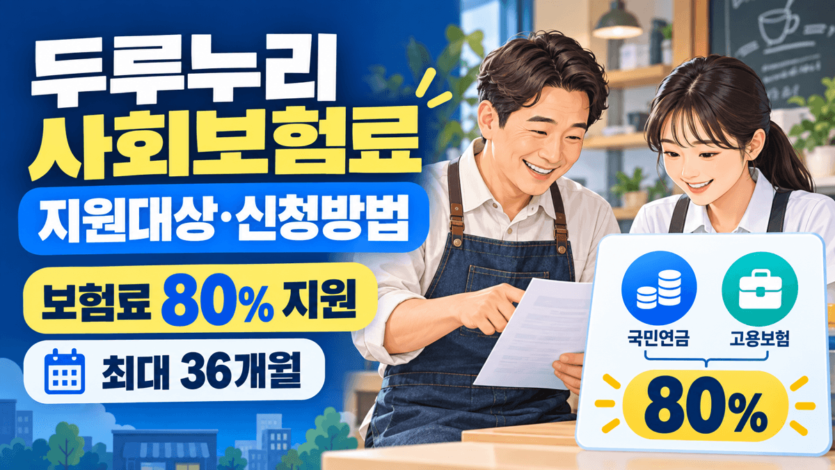 두루누리 사회보험료 지원대상 신청방법 보험료 80퍼센트 최대 36개월 안내