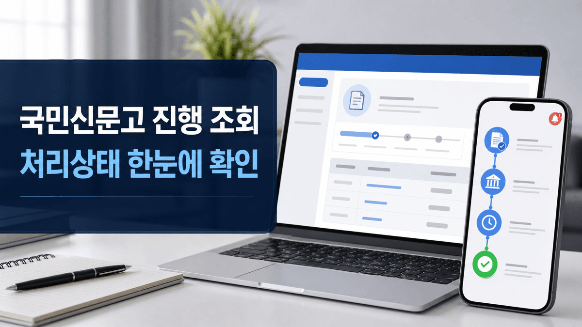 국민신문고 나의 신문고에서 민원 진행상황과 처리상태를 확인하는 화면