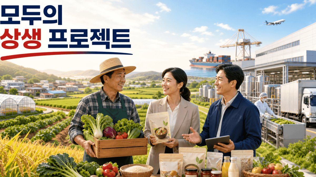 농업인과 기업 및 지역 관계자가 농산물과 가공제품을 함께 소개하는 모두의 상생 프로젝트 이미지