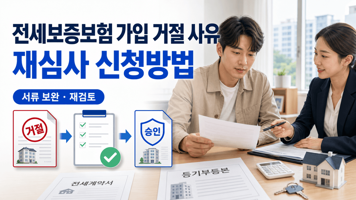 전세보증보험 가입 거절 사유를 확인하고 서류를 보완해 재심사를 신청하는 임차인
