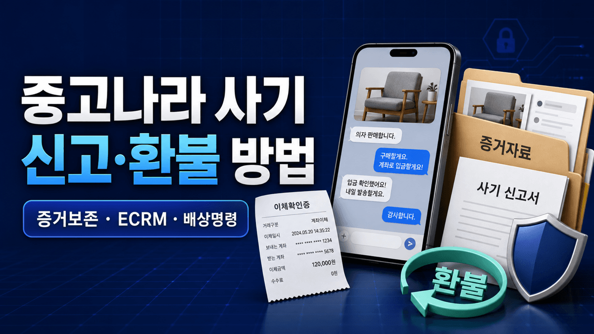 중고나라 사기 신고방법과 증거 보존 경찰청 ECRM 신고 및 피해금 환불 가능 여부 안내 이미지