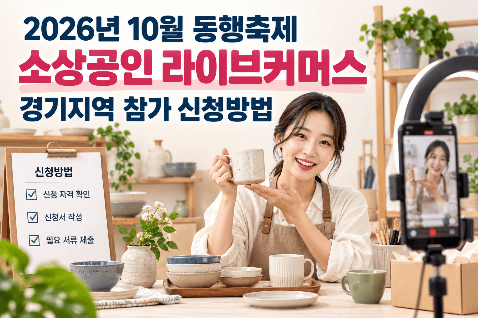 2026년 10월 동행축제 소상공인 라이브커머스 경기지역 참가 신청방법 안내 이미지