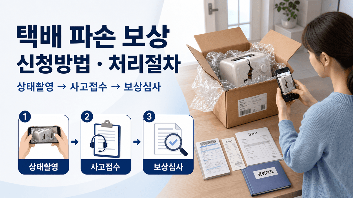 택배 파손 상태 촬영부터 사고 접수 증빙 제출과 보상심사까지 처리절차 안내 이미지
