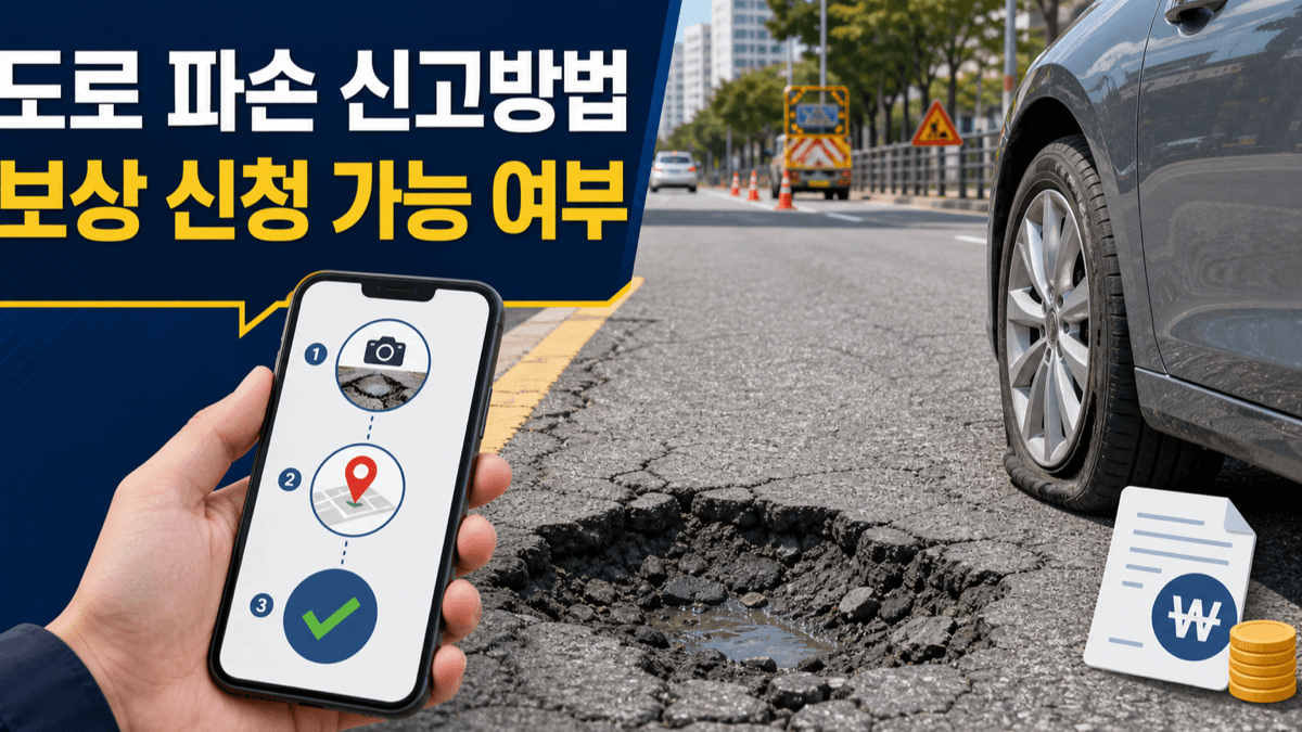 도로 포트홀을 안전신문고로 신고하고 차량 피해 보상을 신청하는 절차