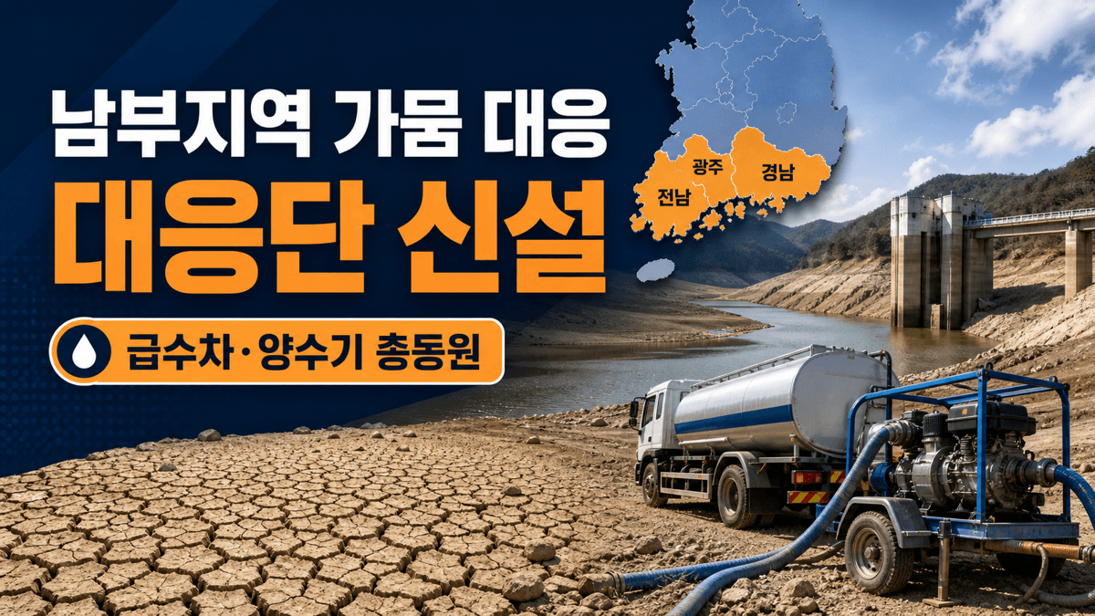 남부지역 가뭄 대응단 신설과 급수차 양수기 총동원 안내
