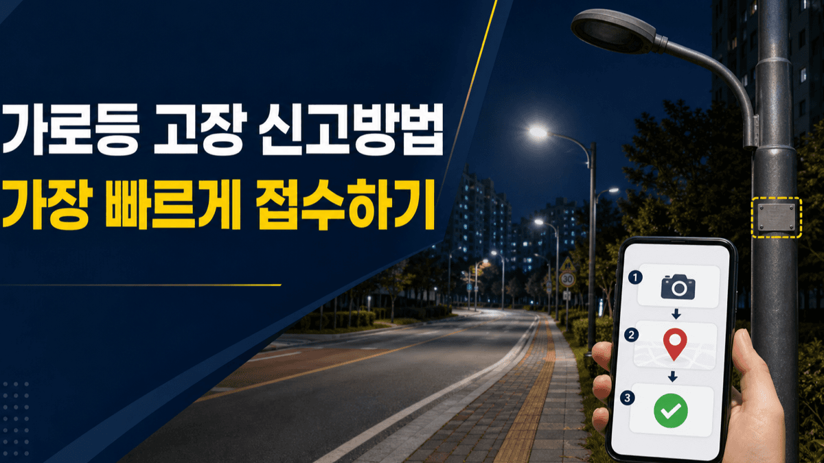 꺼진 가로등의 관리번호와 위치를 확인해 안전신문고로 신고하는 방법