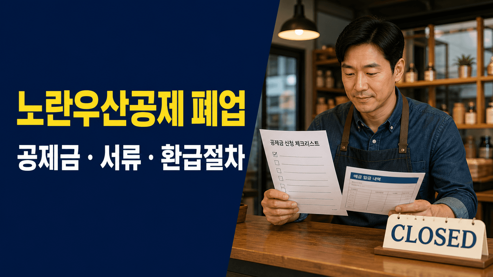 노란우산공제 폐업 공제금 신청 서류와 환급 절차 안내
