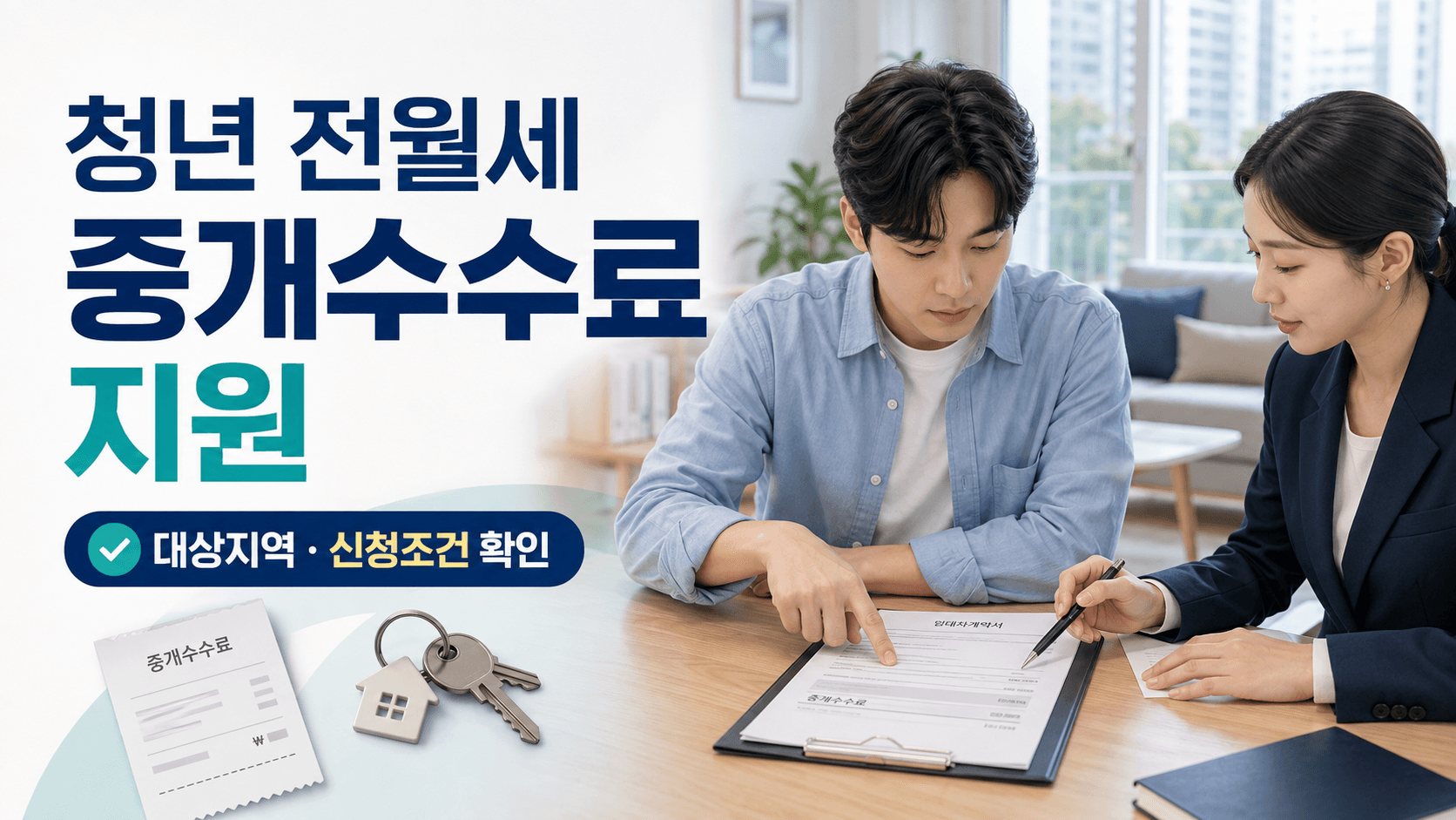 청년 전월세 계약 중개수수료 지원 대상지역과 신청조건 안내