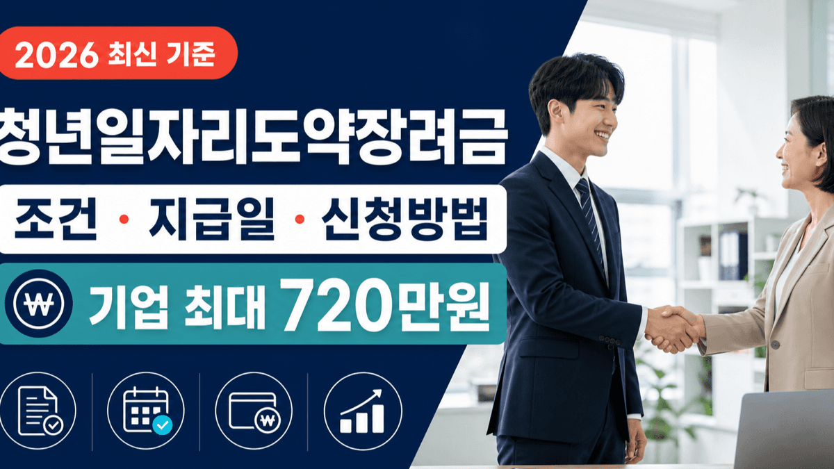 2026 청년일자리도약장려금 조건 지급일 신청방법과 기업 최대 720만원 안내