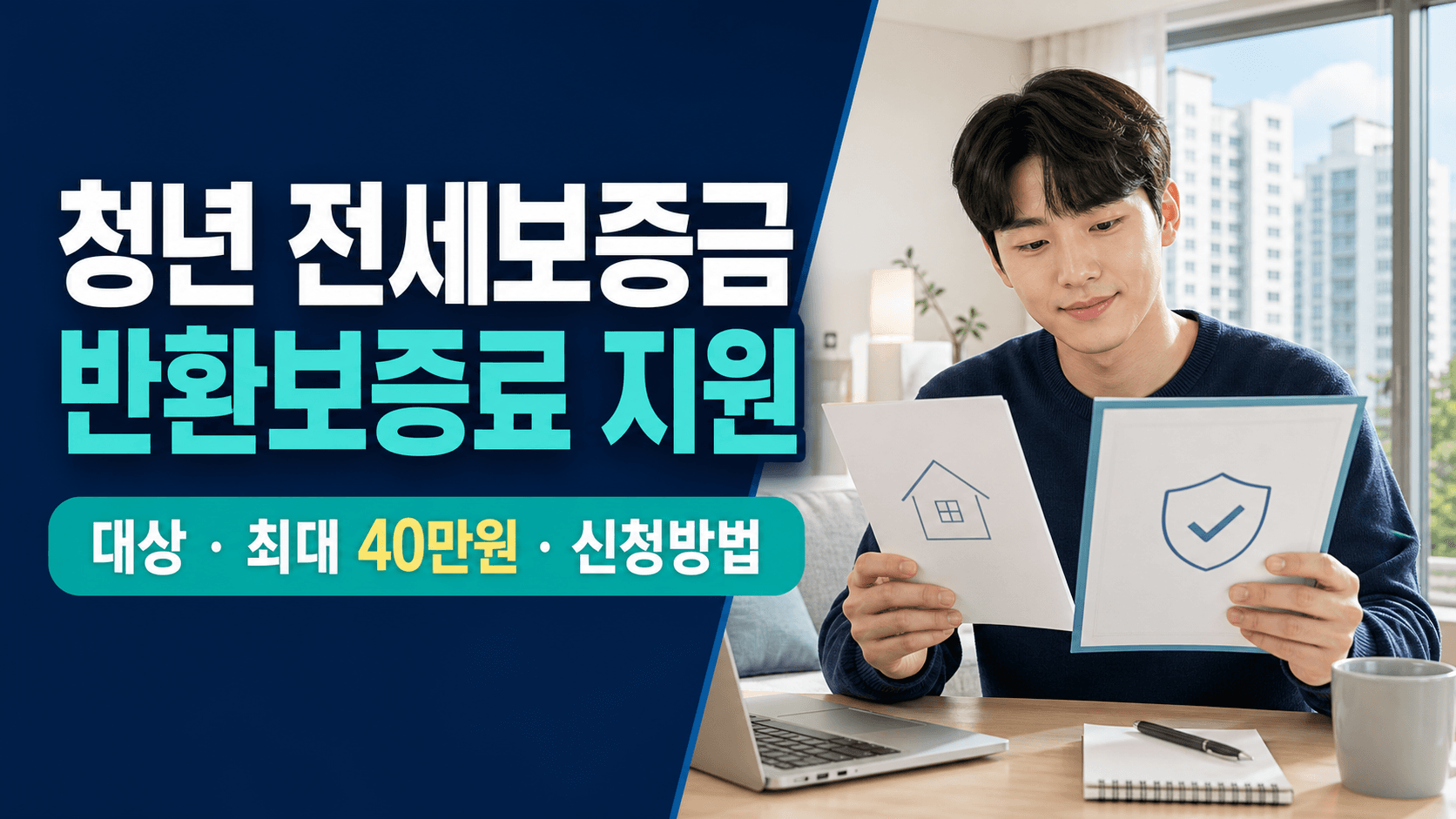 청년 전세보증금 반환보증료 최대 40만 원 지원 대상과 신청방법 안내