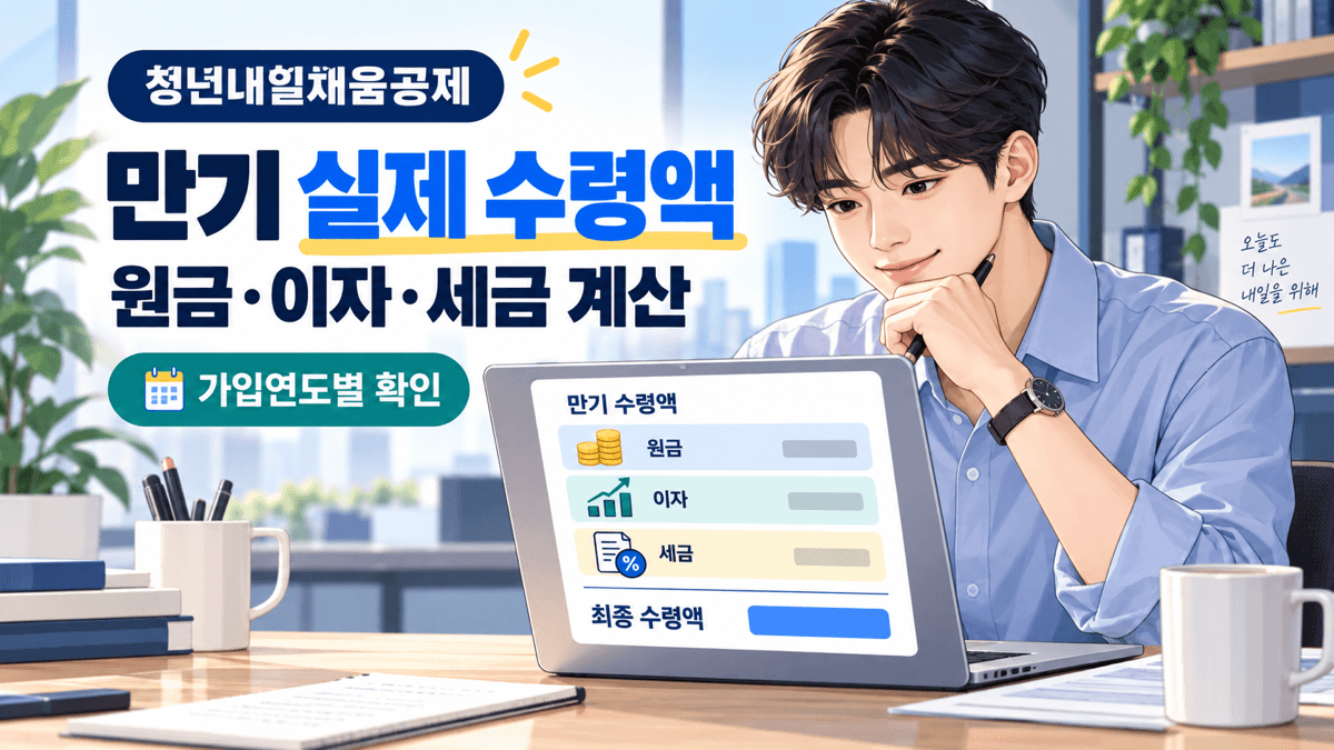 청년내일채움공제 만기 실제 수령액 원금 이자 세금 계산과 가입연도별 확인 안내